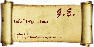 Gálfy Elma névjegykártya